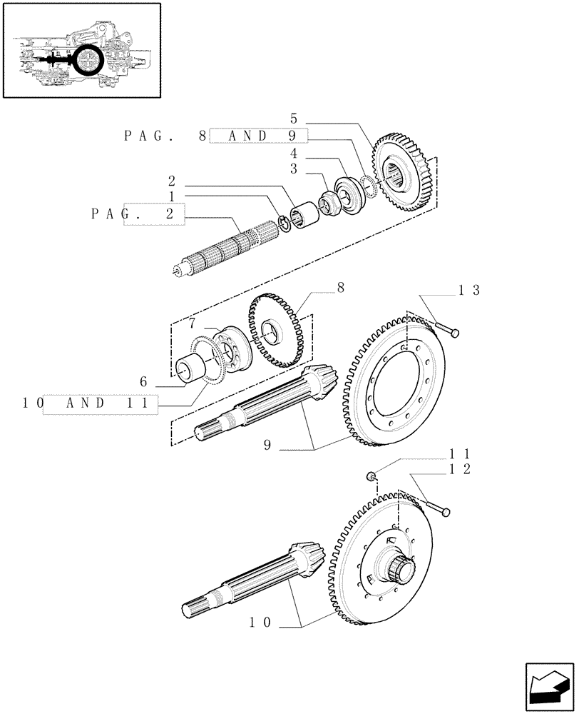 Схема запчастей Case IH MXM140 - (1.32.1[03]) - CENTRAL REDUCTION GEARS (03) - TRANSMISSION