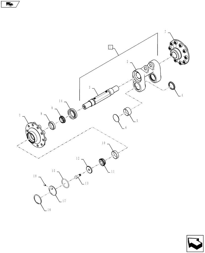 Схема запчастей Case IH QUADTRAC 550 - (48.134.03) - FRONT IDLER AXLE - SCRAPER VERSION (48) - TRACKS & TRACK SUSPENSION