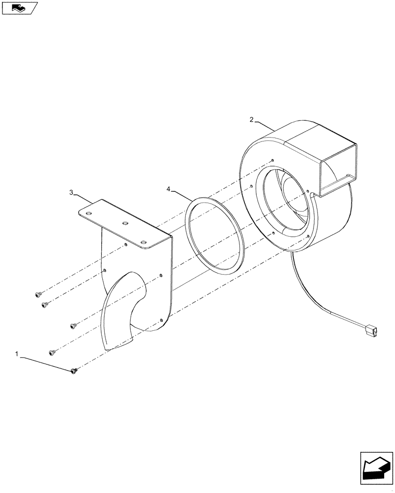 Схема запчастей Case IH QUADTRAC 600 - (50.206.04) - HVAC CAB AIR BLOWER (50) - CAB CLIMATE CONTROL