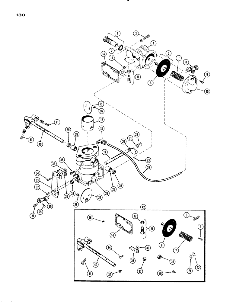 Схема запчастей Case IH 830-SERIES - (130) - A24284 CARBURETOR, 251 AND 284 L.P. ENGINES, EXCEPT GROVE (03) - FUEL SYSTEM