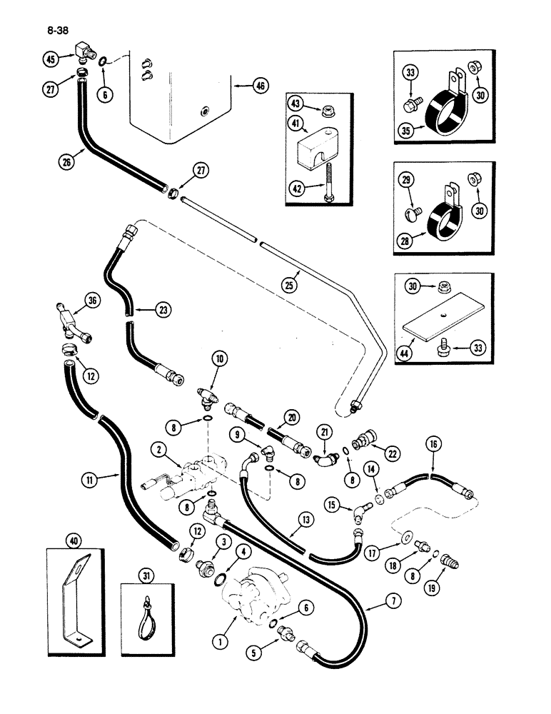 Схема запчастей Case IH 1620 - (8-038) - HYDRAULIC REEL DRIVE CIRCUIT (07) - HYDRAULICS