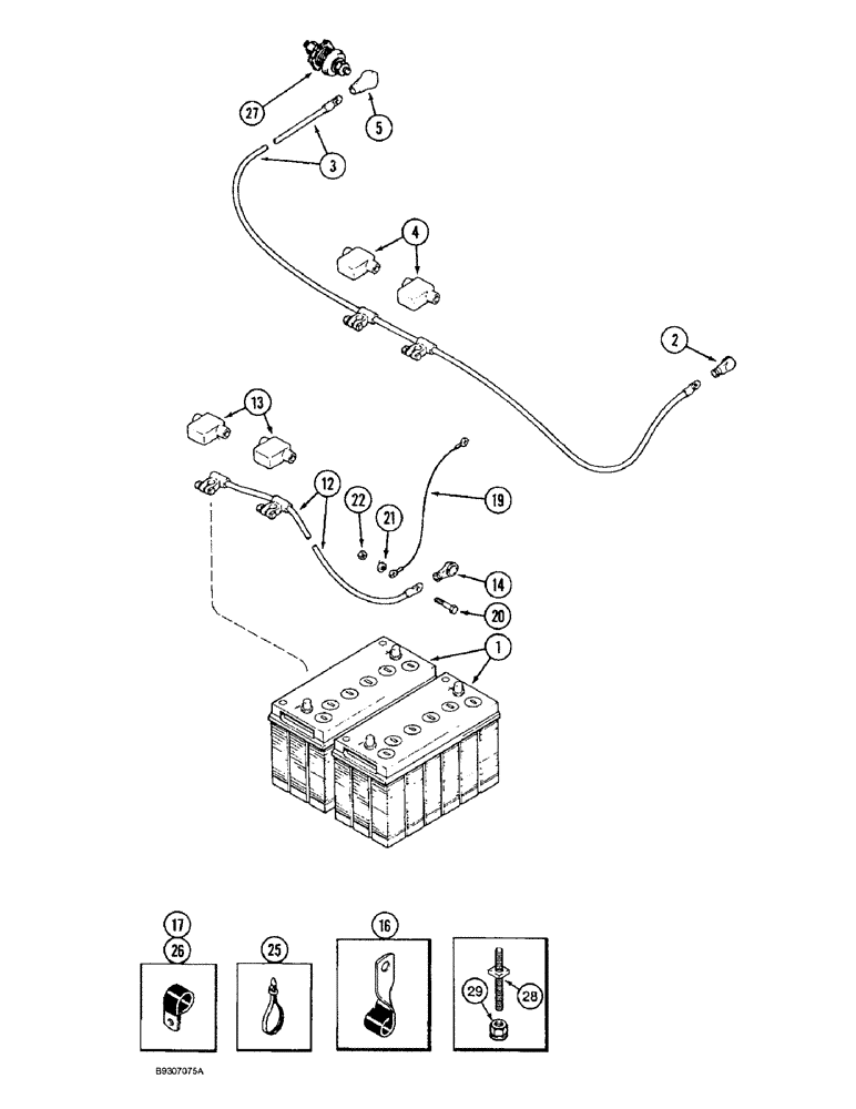 Схема запчастей Case IH 1644 - (4-42) - BATTERY AND BATTERY CABLES (06) - ELECTRICAL