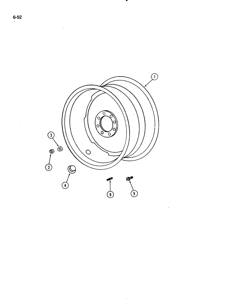 Схема запчастей Case IH 1620 - (6-52) - DRIVE WHEELS (03) - POWER TRAIN