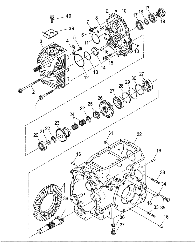 Схема запчастей Case IH DX24E - (03.05) - HST DRIVE (03) - TRANSMISSION