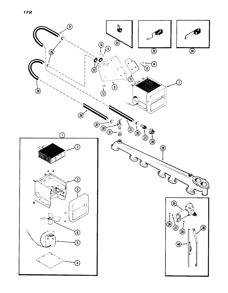 Схема запчастей Case IH 1030 - (172) - CAB HEATER ATTACHMENT (09) - CHASSIS