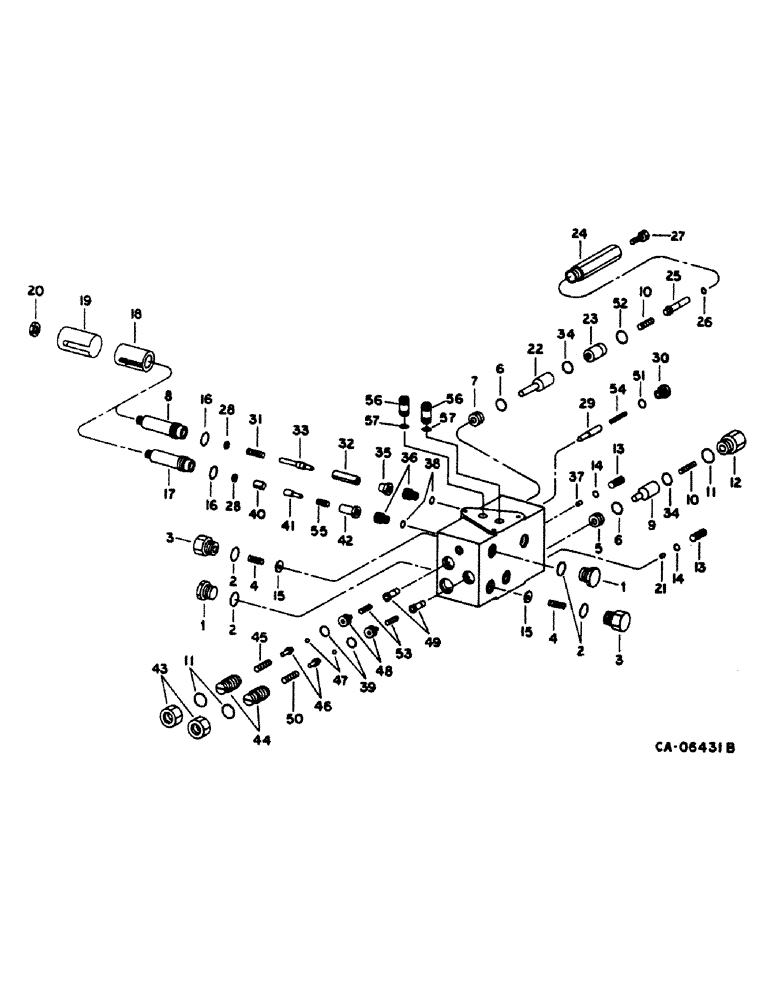 Схема запчастей Case IH 1420 - (10-35) - HYDRAULICS, HEADER VALVE, FEEDER CLUTCH, HEADER LIFT, SEPERATOR CLUTCH AND STEERING (07) - HYDRAULICS