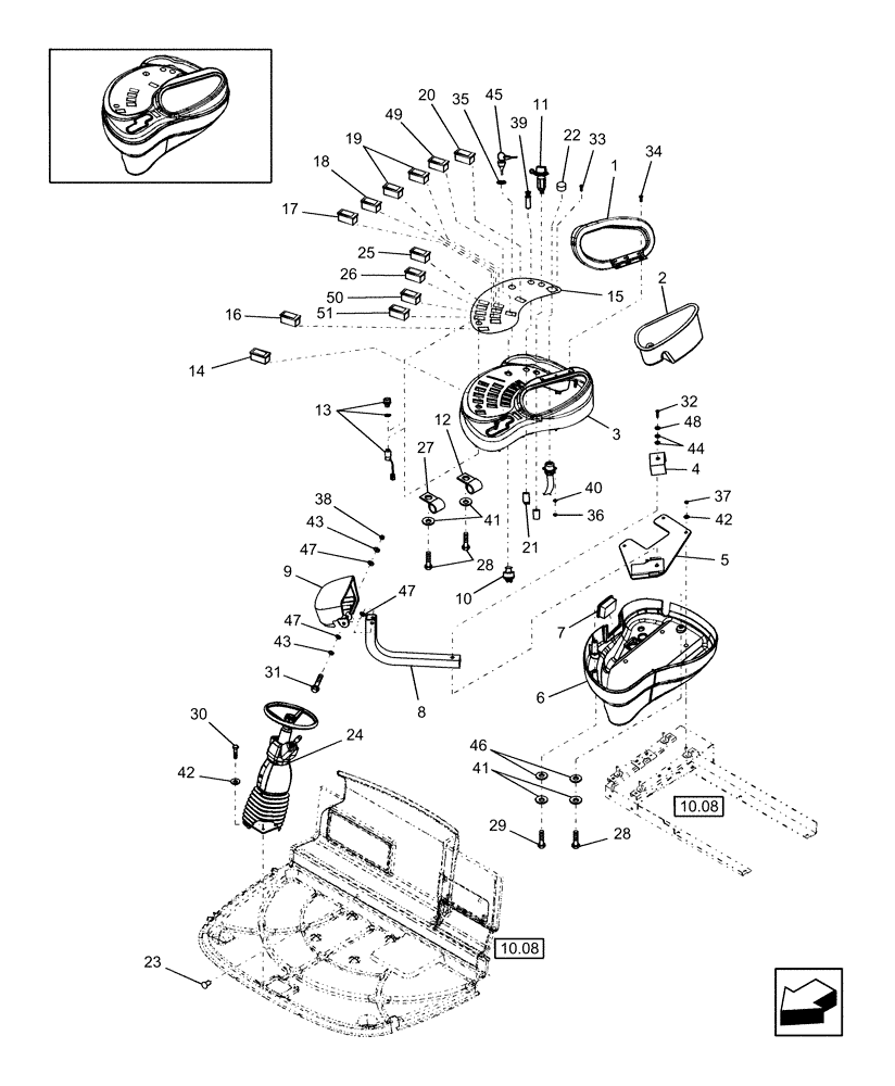 Схема запчастей Case IH WD1903 - (10.23[1]) - CAB CONTROLS, FROM YCG667001 (10) - CAB