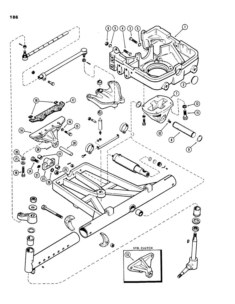 Схема запчастей Case IH 430 - (186) - ADJUSTABLE FRONT AXLE, 48 INCH TO 72 INCH (05) - STEERING