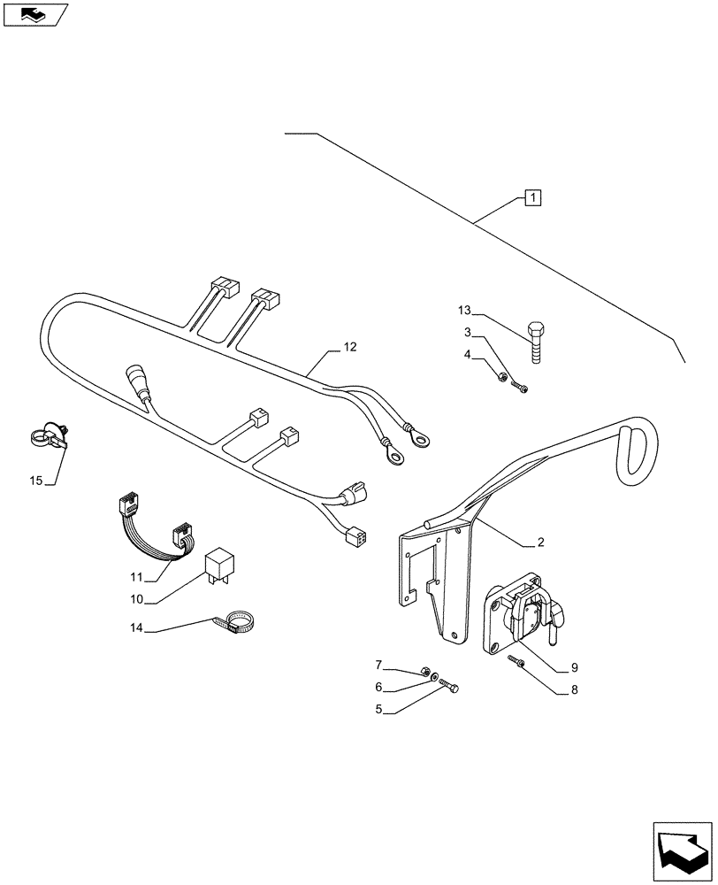 Схема запчастей Case IH PUMA 200 - (88.055.25) - DIA KIT - ISO BUS MOUNTING (88) - ACCESSORIES