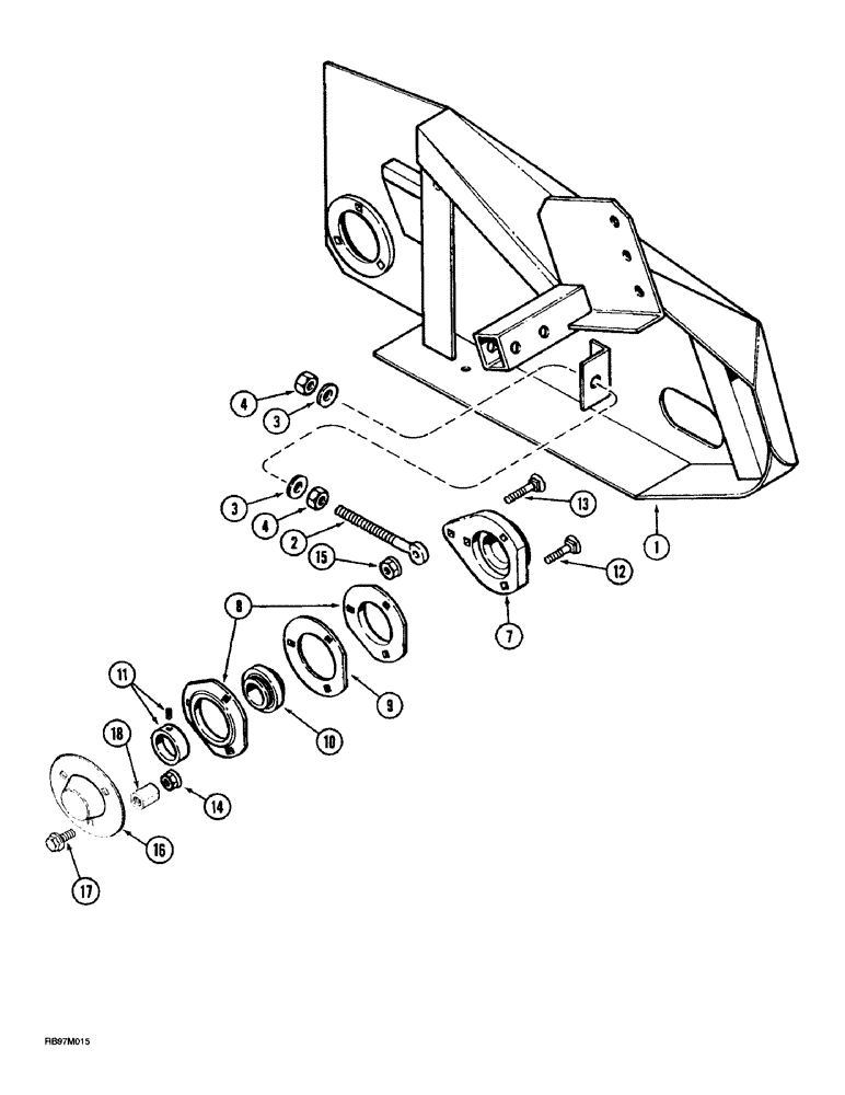 Схема запчастей Case IH 1015 - (9-10) - GAUGE WHEEL SUPPORT (58) - ATTACHMENTS/HEADERS