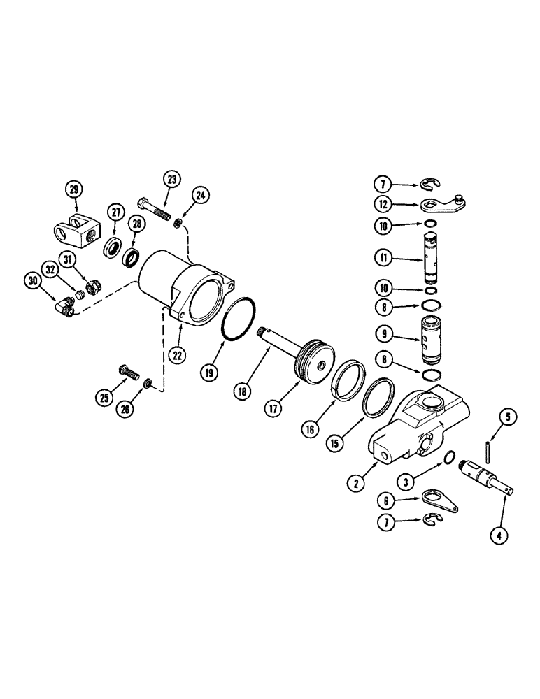 Схема запчастей Case IH 1896 - (9-376) - SEAT, AIR/OIL SUSPENSION, CYLINDER ASSEMBLY (09) - CHASSIS/ATTACHMENTS