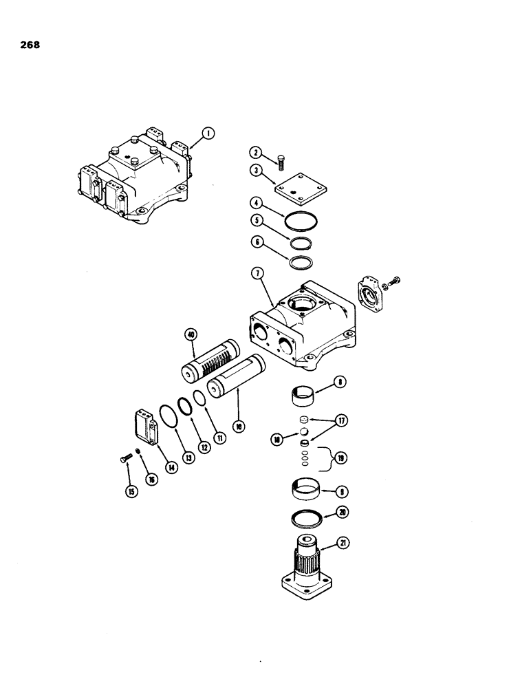 Схема запчастей Case IH 970 - (268) - A64504 STEERING ACTUATOR, WITH DUAL FRONT WHEELS, USED PRIOR TO TRACTOR SERIAL NUMBER 8693001 (05) - STEERING