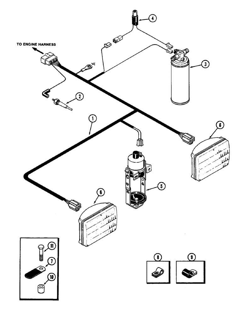 Схема запчастей Case IH 2090 - (4-090) - FORWARD COMPONENT HARNESS (04) - ELECTRICAL SYSTEMS