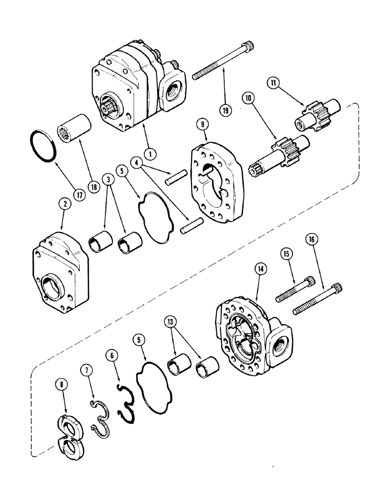 Схема запчастей Case IH 2594 - (8-018) - GEAR AND PISTON PUMP ASSEMBLY (08) - HYDRAULICS