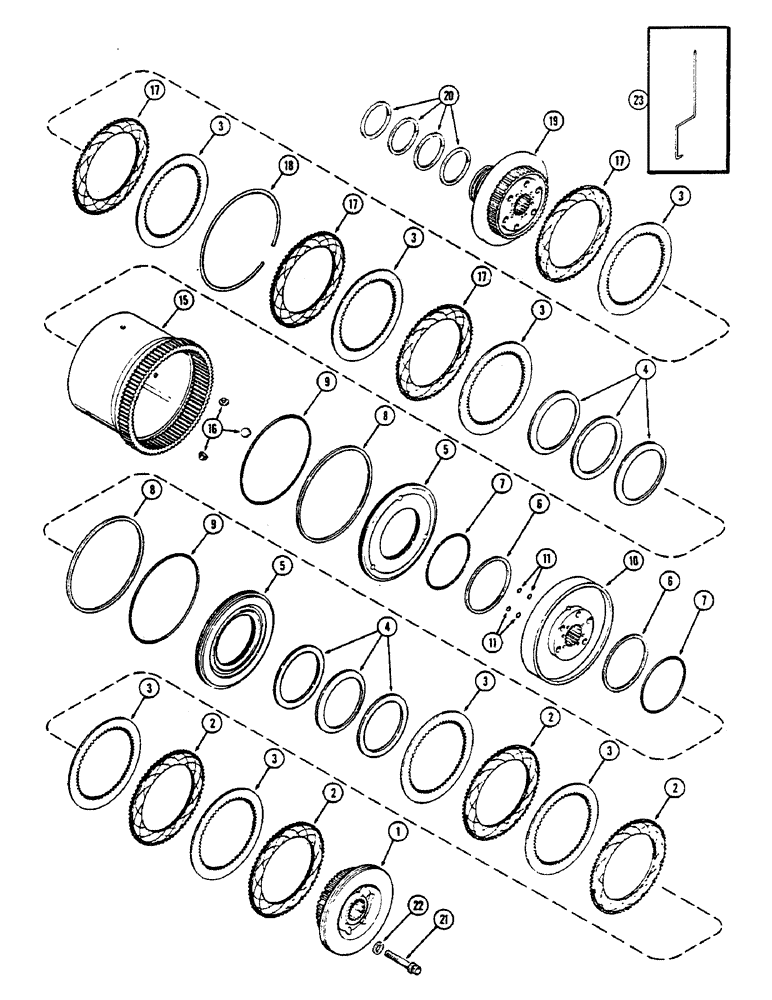 Схема запчастей Case IH 2390 - (6-188) - CLUTCH, (C2) AND (C3) CLUTCHES (06) - POWER TRAIN