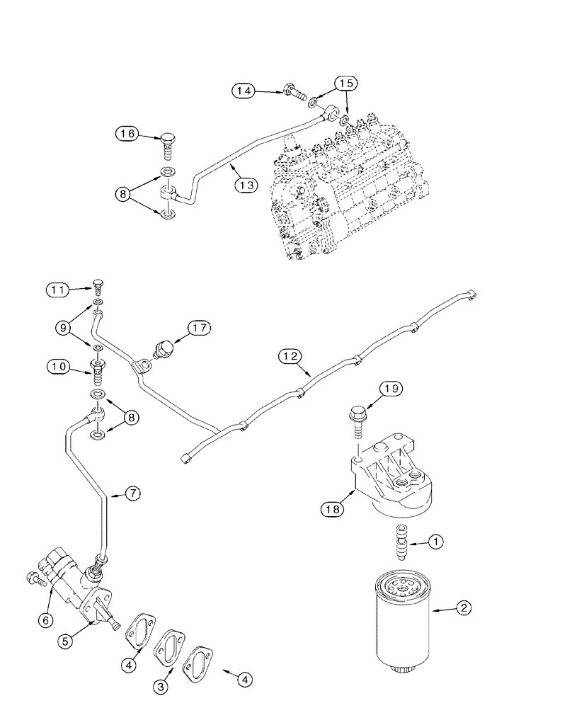 Схема запчастей Case IH 2344 - (03-03) - FUEL FILTER - PUMP, TRANSFER (02) - FUEL SYSTEM