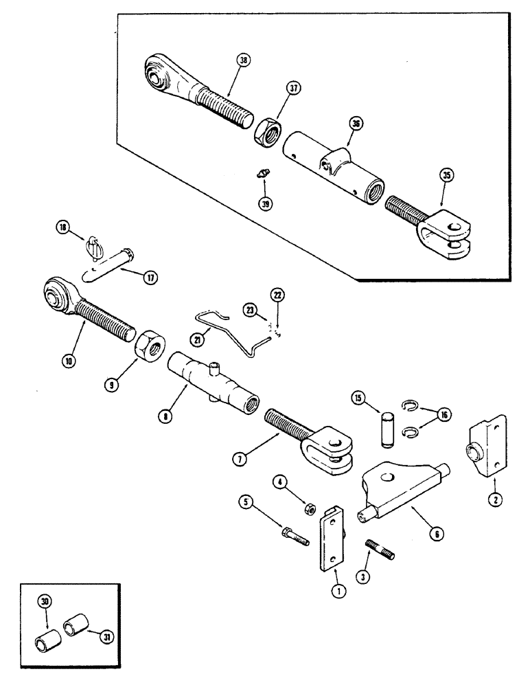 Схема запчастей Case IH 2390 - (9-316) - THREE POINT HITCH, UPPER LIFT LINK (09) - CHASSIS/ATTACHMENTS