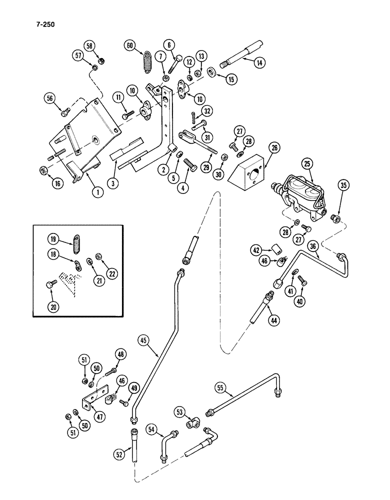 Схема запчастей Case IH 4994 - (7-250) - BRAKE PEDAL AND CYLINDER (07) - BRAKES