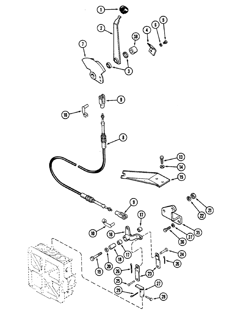 Схема запчастей Case IH 2290 - (6-224) - POWER SHIFT TRANSMISSION, POWER SHIFT LINKAGE (06) - POWER TRAIN