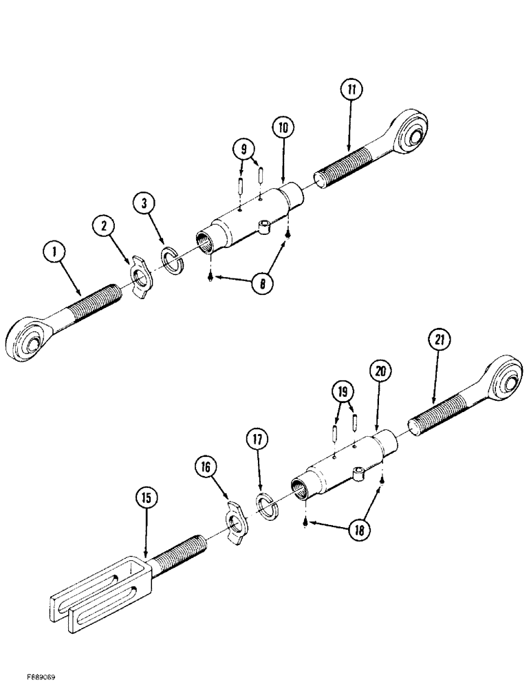 Схема запчастей Case IH 9370 QUADTRAC - (9-012) - THREE POINT HITCH LIFT LINKS, PRIOR TO P.I.N. JEE0069308 (09) - CHASSIS/ATTACHMENTS