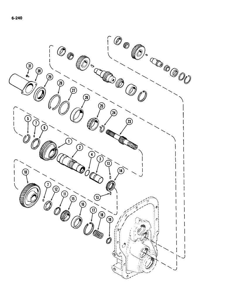 Схема запчастей Case IH 2094 - (6-240) - PTO OUTPUT SHAFT, DUAL SPEED, 540, 1000 RPM (06) - POWER TRAIN