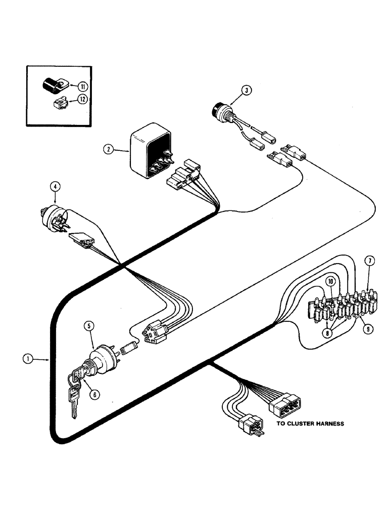 Схема запчастей Case IH 2590 - (4-068) - CONSOLE HARNESS, PRIOR TO P.I.N. 8841101 (04) - ELECTRICAL SYSTEMS