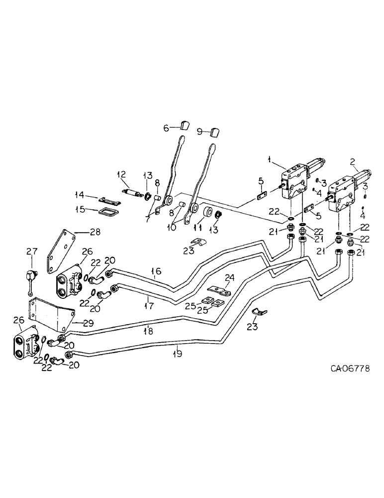 Схема запчастей Case IH 3388 - (10-27) - HYDRAULICS, DOUBLE AUXILIARY VALVES, CLOSE CENTER (07) - HYDRAULICS