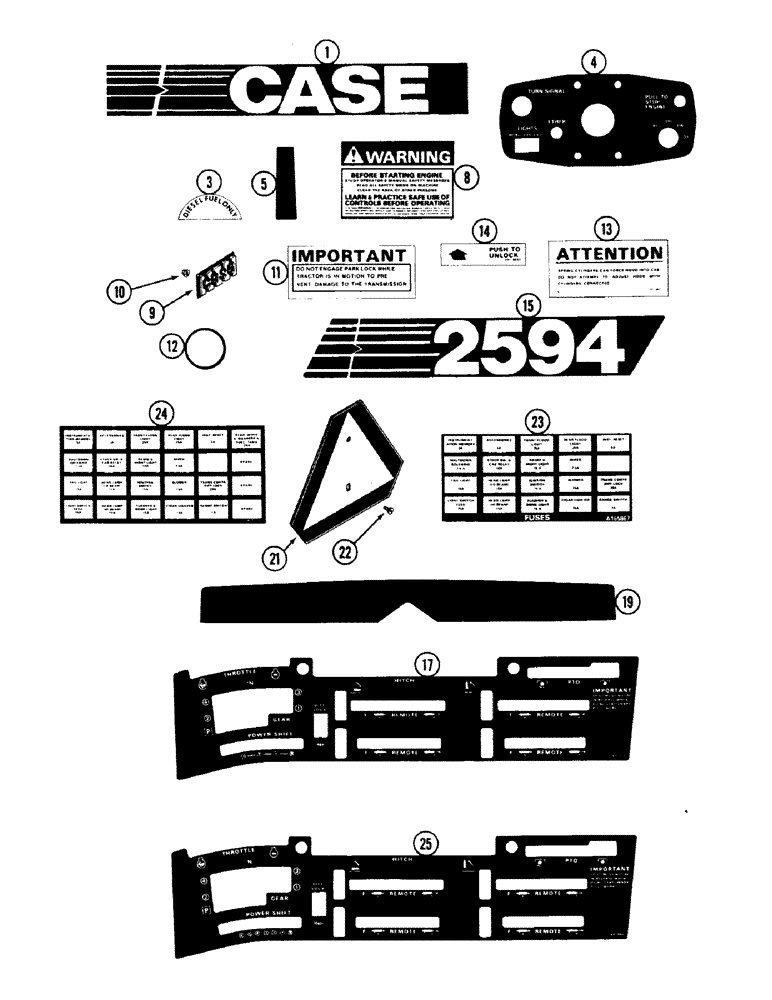 Схема запчастей Case IH 2594 - (9-088) - DECALS, CASE TRACTOR (09) - CHASSIS/ATTACHMENTS