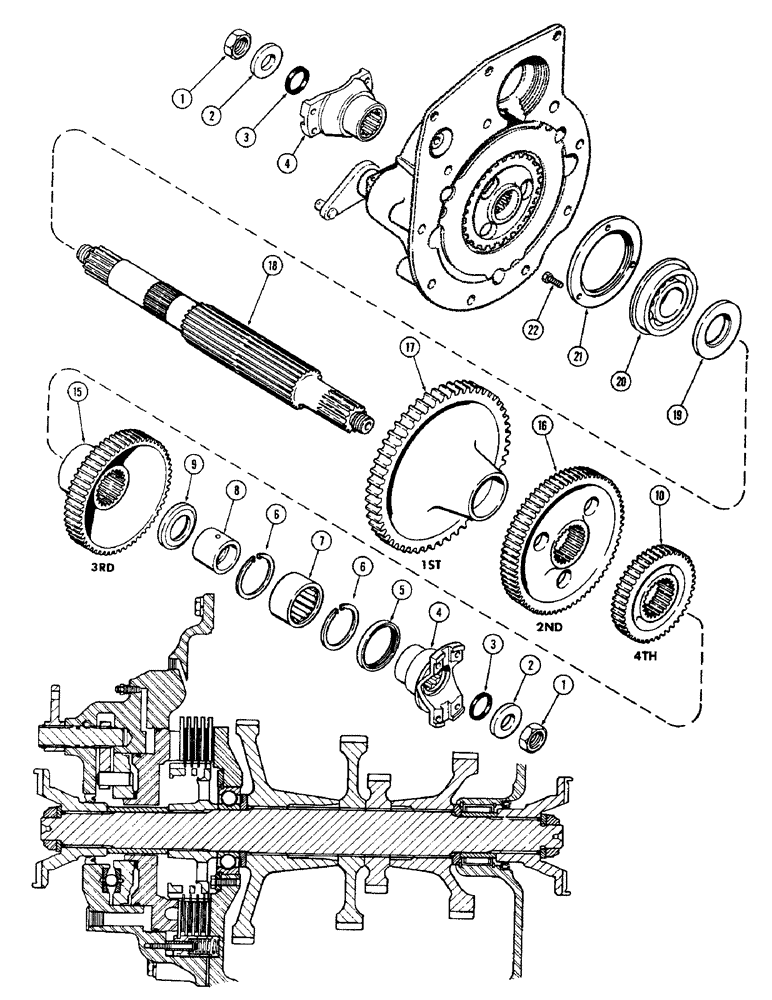 Схема запчастей Case IH 2470 - (136) - CLUTCH, OUTPUT SHAFT (06) - POWER TRAIN