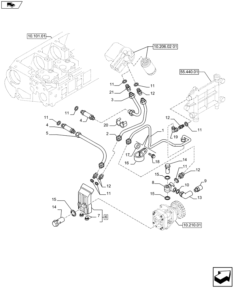 Схема запчастей Case IH F3AFE613A A005 - (10.218.01 01) - FUEL LINES & RELATED PARTS (504139466 - 504055381 - 504078280 - 504055384 - 5801375977/58) (10) - ENGINE