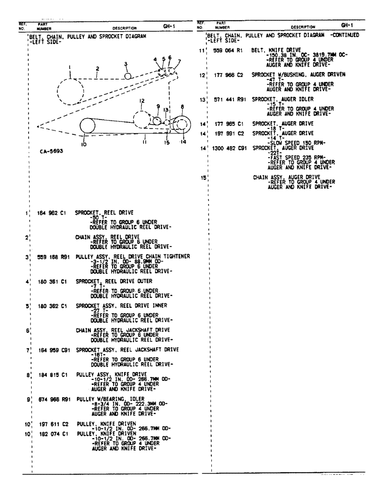 Схема запчастей Case IH 810 - (B-02) - DRAPER HEADER, BELT, CHAIN, PULLEY AND SPROCKET DIAGRAM - LEFT SIDE (58) - ATTACHMENTS/HEADERS