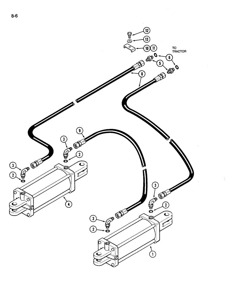 Схема запчастей Case IH 696 - (8-06) - FRAME FOLDING HYDRAULICS (08) - HYDRAULICS