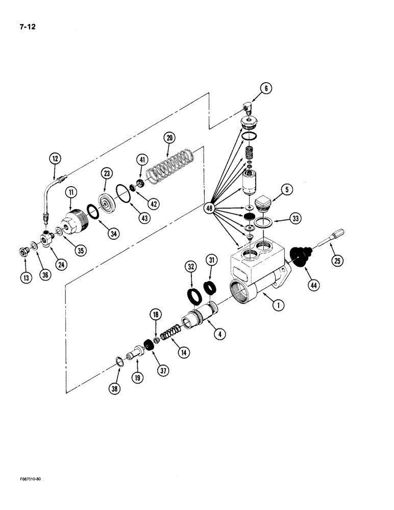 Схема запчастей Case IH 9180 - (7-12) - MASTER CYLINDER ASSEMBLY (07) - BRAKES