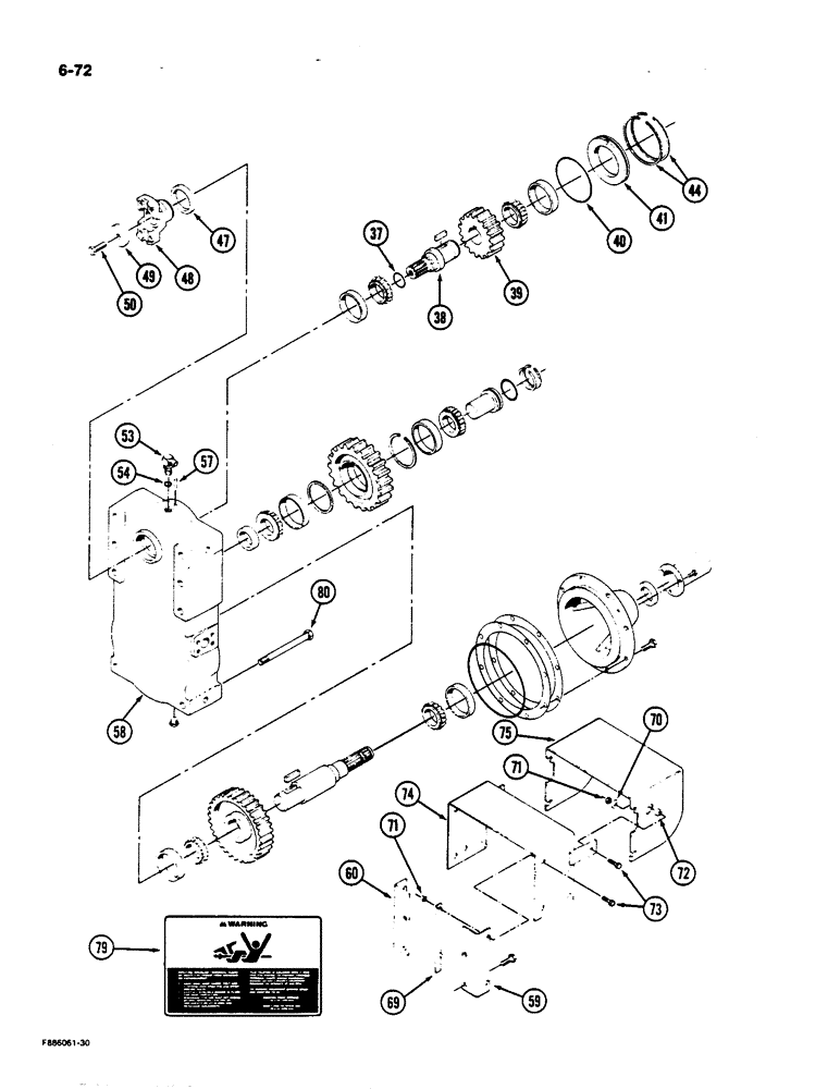 Схема запчастей Case IH 9170 - (6-72) - PTO TRANSFER CASE ASSEMBLY (CONTD) (06) - POWER TRAIN