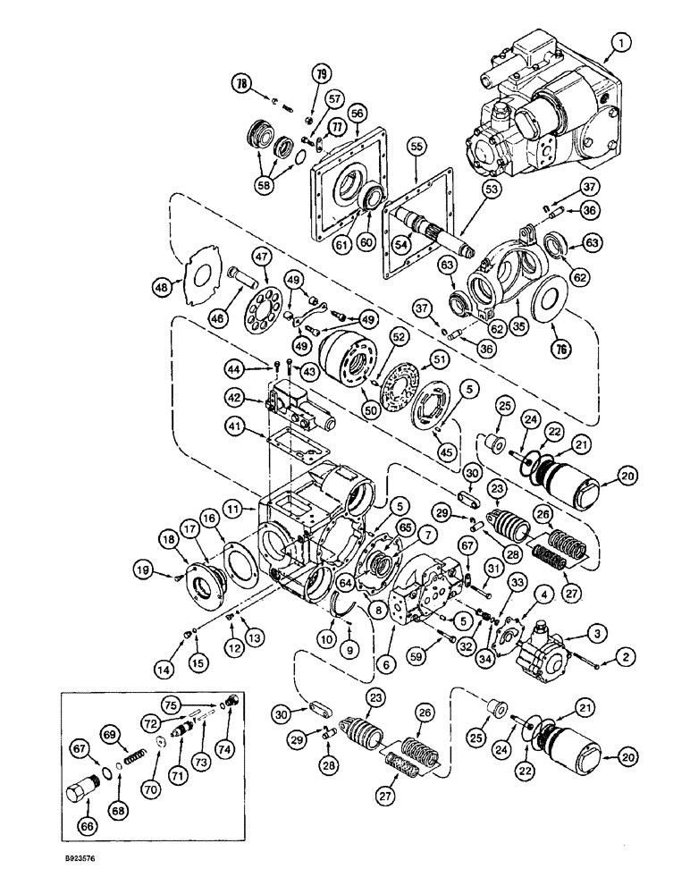 Схема запчастей Case IH 1688 - (6-22) - HYDROSTATIC PUMP (03) - POWER TRAIN