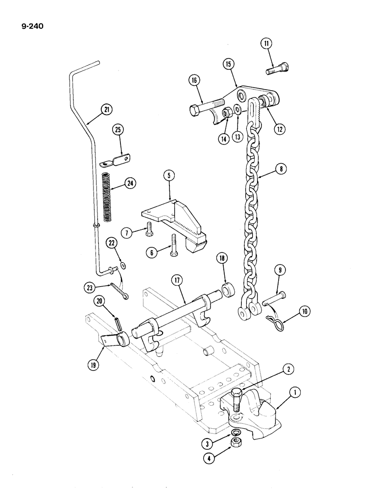 Схема запчастей Case IH 1194 - (9-240) - PICK-UP HITCH, TRACTORS WITHOUT CAB (09) - CHASSIS/ATTACHMENTS