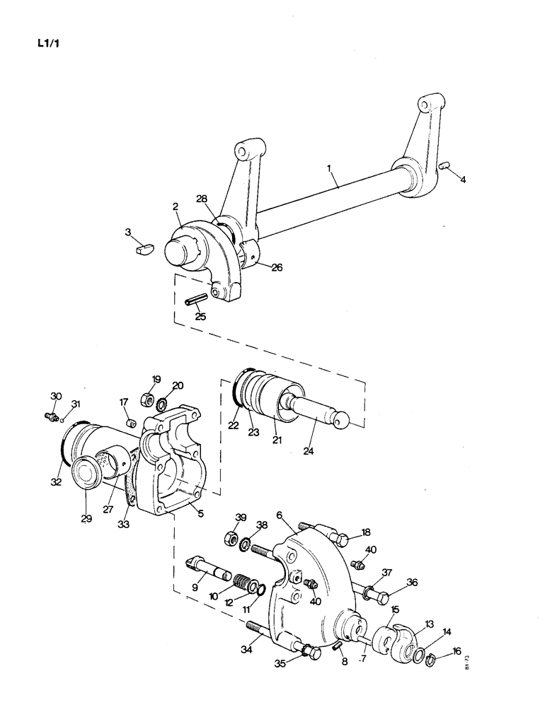 Схема запчастей Case IH 1190 - (L-01) - RAMSHAFT AND RAM CYLINDER (09) - IMPLEMENT LIFT