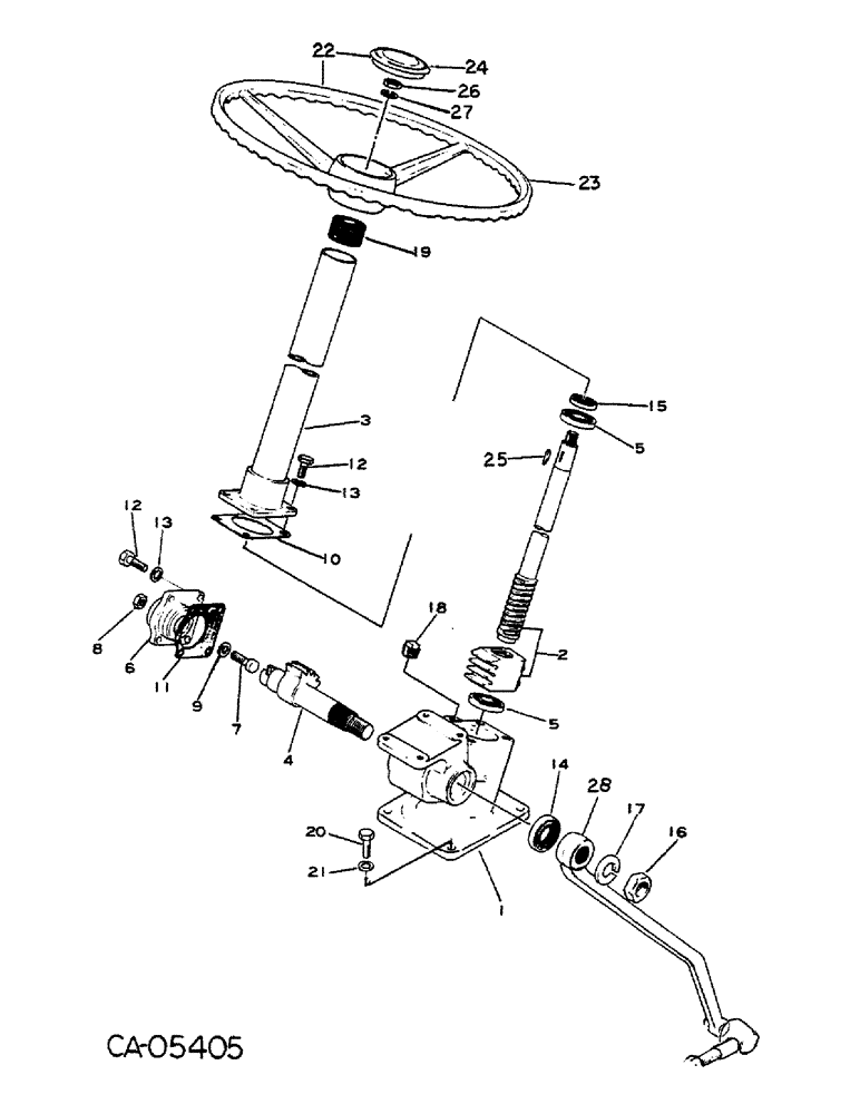 Схема запчастей Case IH 284 - (05-06) - STEERING, STEERING WHEEL & GEAR BOX, ALL TRACTORS EXCEPT DIESEL ENGINE TRACTORS WITH ALL WHEEL DRIVE (04) - STEERING