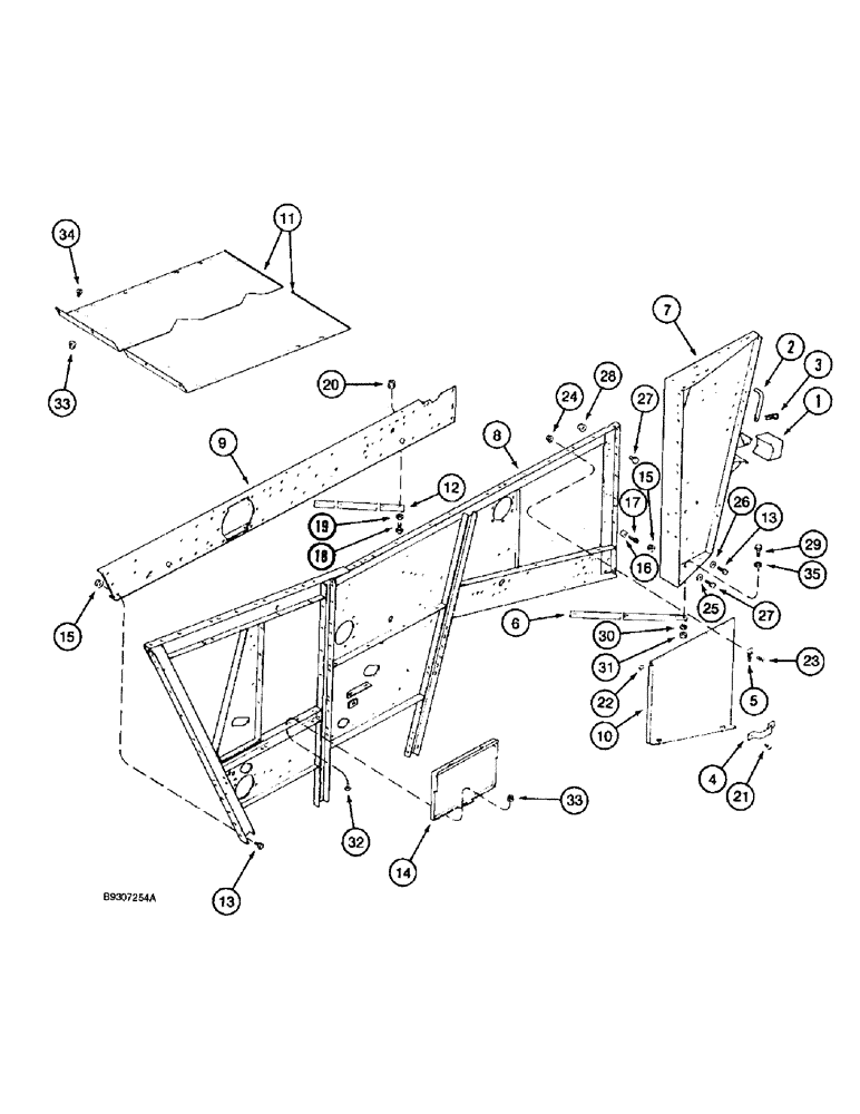 Схема запчастей Case IH 1688 - (9H-08) - RIGHT SIDE SEPARATOR DOORS, SIDE AND SUPPORTS (12) - CHASSIS