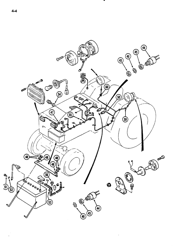 Схема запчастей Case IH 235 - (4-04) - WIRING HARNESS AND BATTERY, MECHANICAL TRANSMISSION (CONTD) (04) - ELECTRICAL SYSTEMS