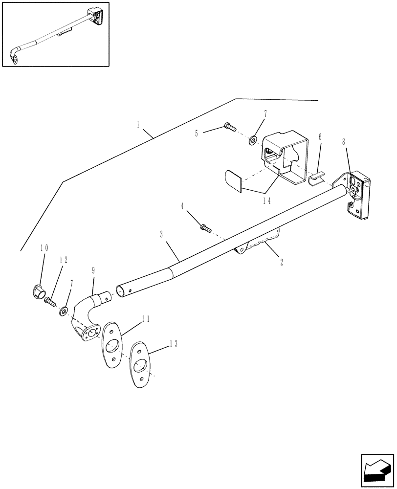 Схема запчастей Case IH WDX2302 - (10.04[3]) - CAB DOOR HANDLE (10) - OPERATORS PLATFORM/CAB