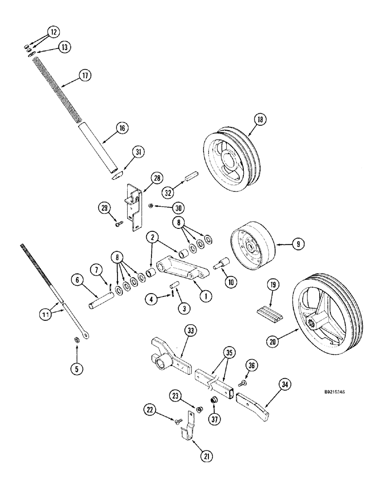 Схема запчастей Case IH 2188 - (9A-12) - SEPARATOR, DRIVE PULLEY AND IDLER (13) - FEEDER