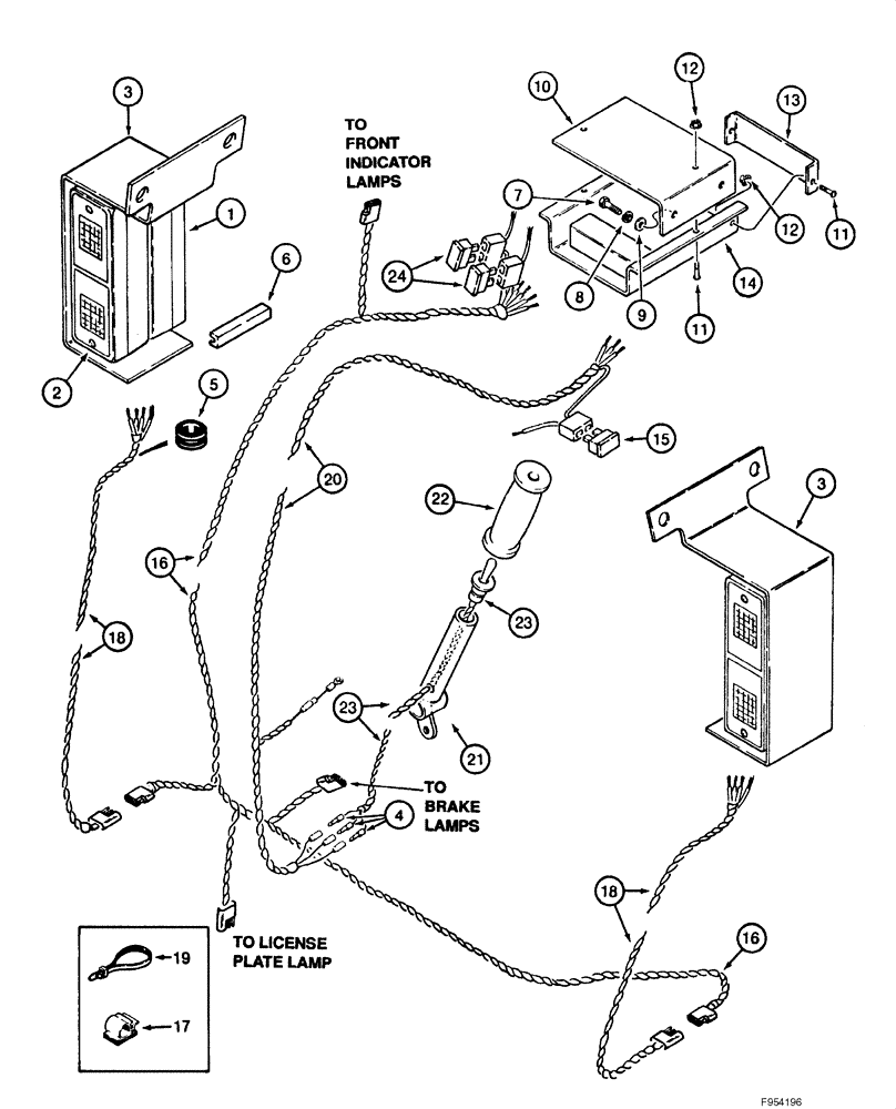 Схема запчастей Case IH 1840 - (04-12) - ROAD LAMPS AND WIRING, (EUROPE), JAF0098065 - JAF0289363 (04) - ELECTRICAL SYSTEMS