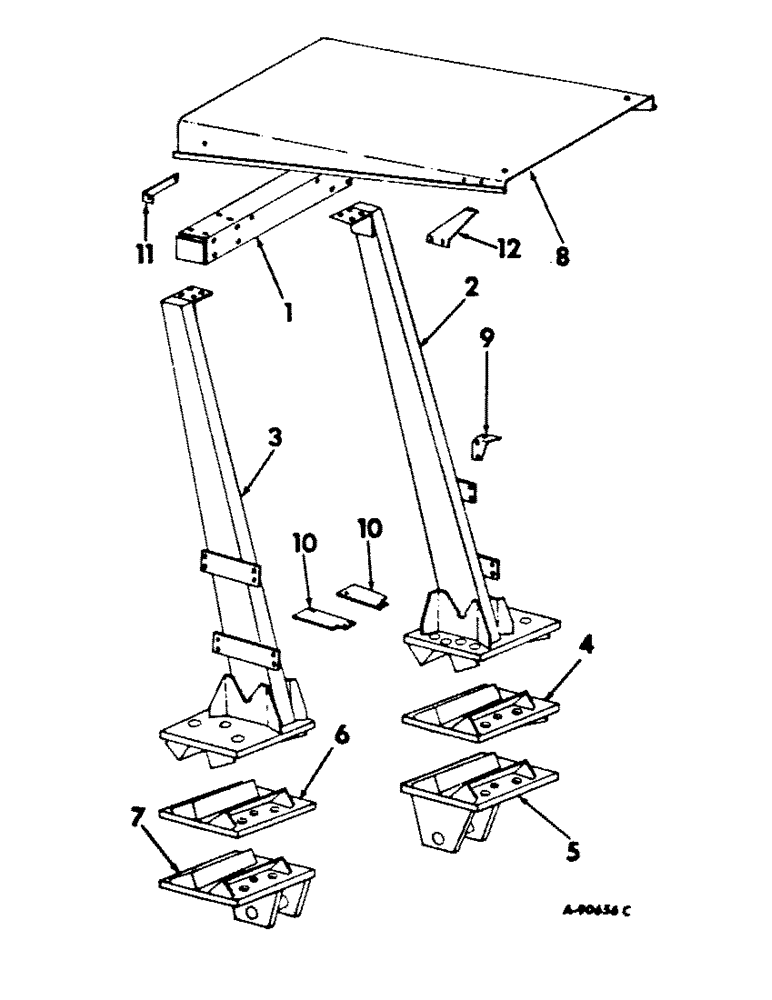 Схема запчастей Case IH 756 - (N-34) - PARTS ACCESSORIES AND ATTACHMENTS, PROTECTIVE FRAME Accessories & Attachments