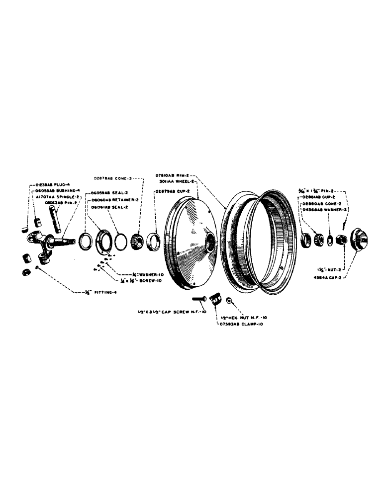 Схема запчастей Case IH D-SERIES - (108) - FRONT WHEEL AND SPINDLE, FOR "DC-4" RICE SPECIAL TRACTOR (06) - POWER TRAIN