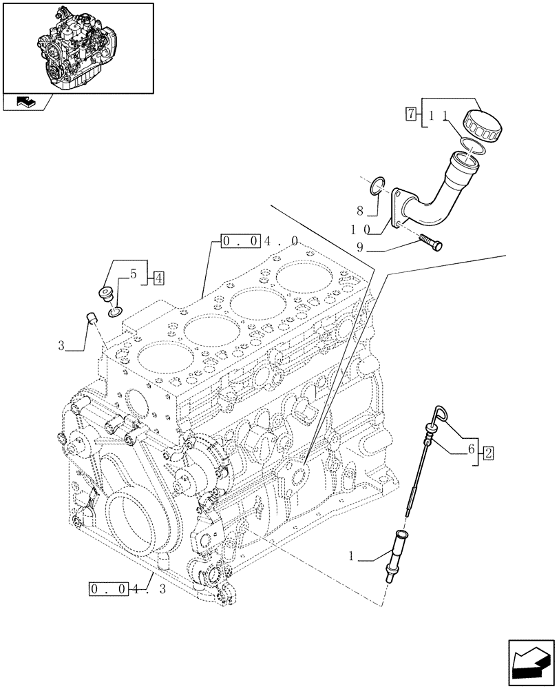 Схема запчастей Case IH F4GE9484A J600 - (0.27.0) - ENGINE OIL DIPSTICK (2852120 - 2853406) 