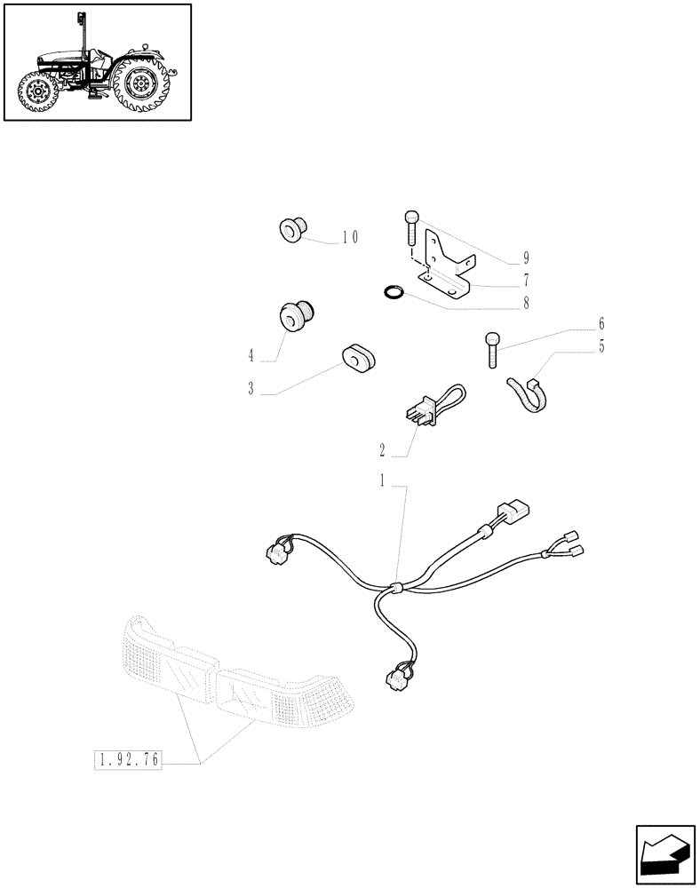 Схема запчастей Case IH JX1095C - (1.75.4[02]) - AUXILIARY CABLES (06) - ELECTRICAL SYSTEMS