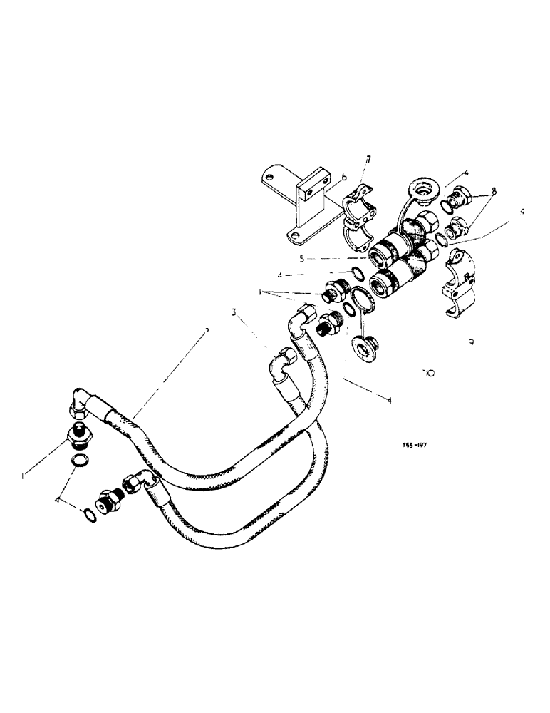 Схема запчастей Case IH 434 - (5-26) - SELF-SEALING COUPLING ATTACHMENT, DOUBLE ACTING BREAKAWAY - HYDRAULIC ATTACHMENTS (08) - HYDRAULICS