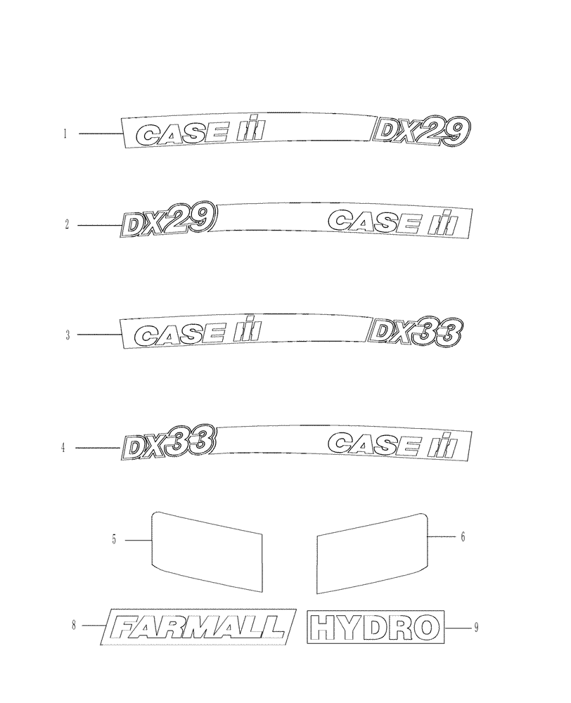 Схема запчастей Case IH DX33 - (08.05) - DECALS - IDENTIFICATION (08) - SHEET METAL