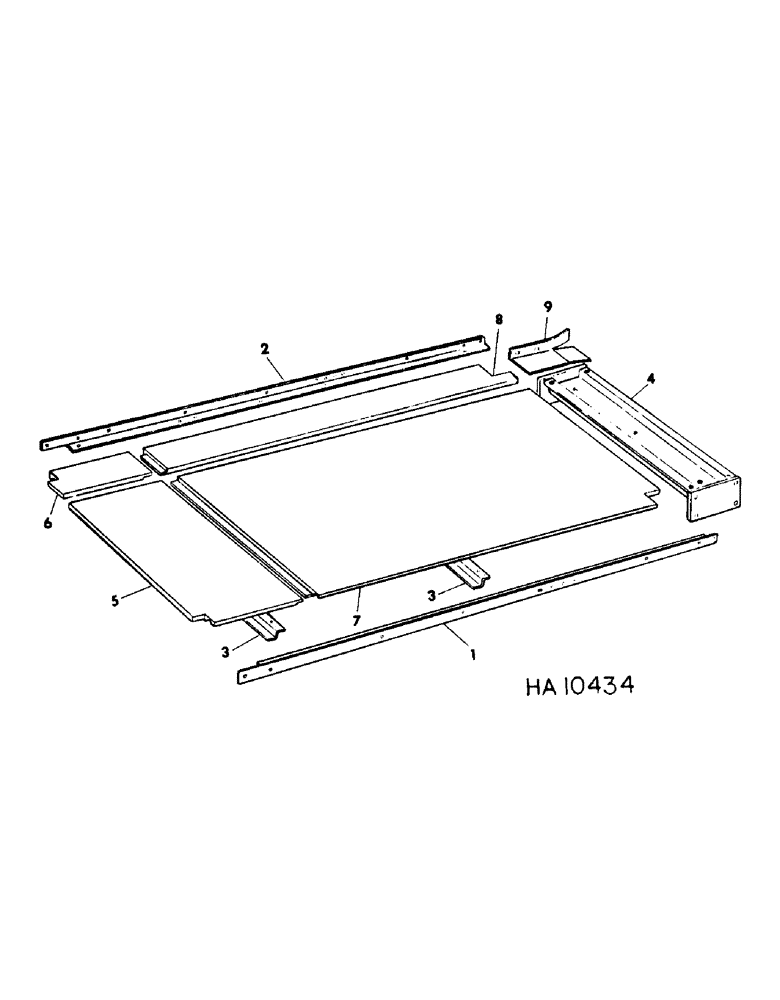 Схема запчастей Case IH 555 - (A-45) - SPREADER BOX, BOTTOM W/FOUR PIECE BOARD CONNECTING, 540, 550, 555 MODELS 